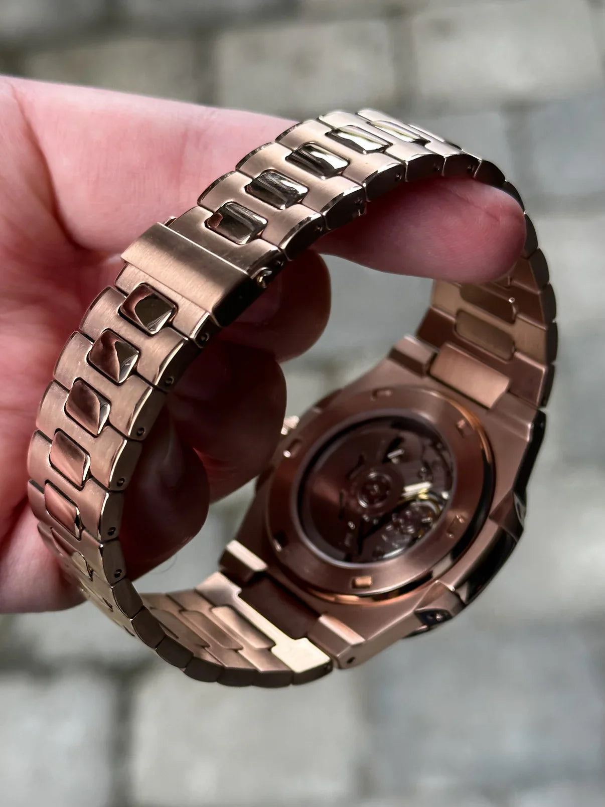 NAUTILUS MOD ROSE GOLD ( BLACK DIAL OPEN HEART )